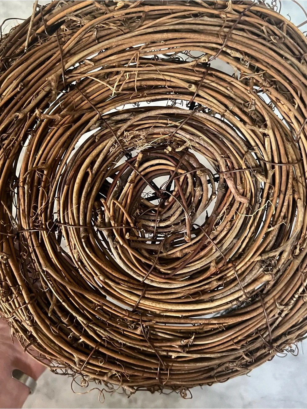Vintage Woven Vine Basket in Natural Brown